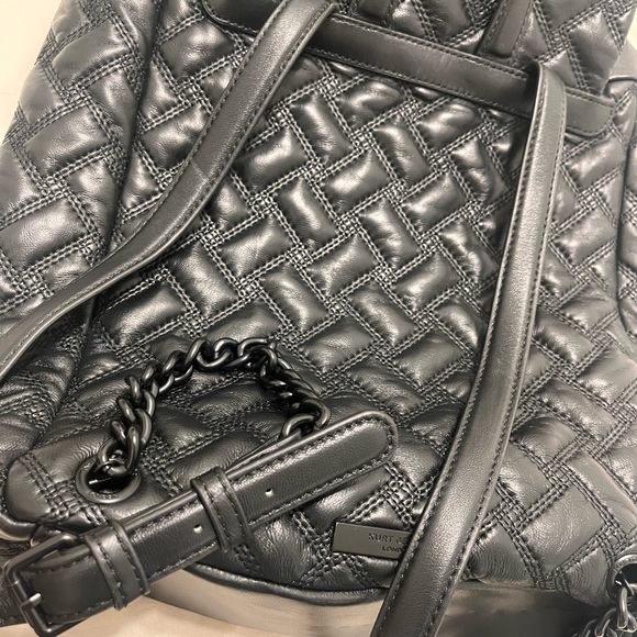 Kurt Geiger Black Quilted Backpack - Picture 8 of 10